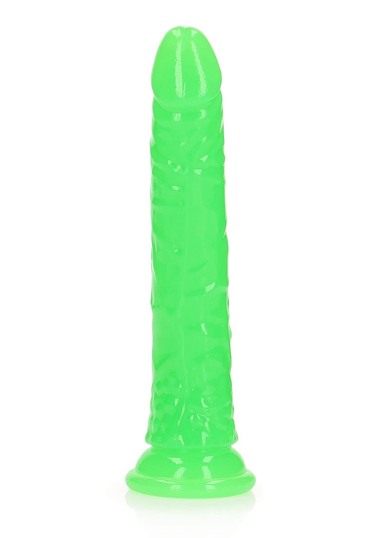 REALROCK GLOW IN THE DARK 8" SLIM DILDO GREEN