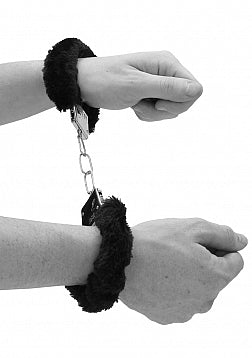 PLEASURE FURRY HAND CUFFS BLACK