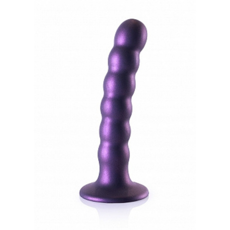 BEADED G SPOT 5" DILDO METALLIC PURPLE