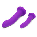 TOGETHER VIBES DUO STRAP ON HARNESS 5.5" DILDO & 8" VIBRATING PURPLE DILDO