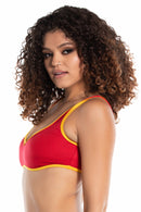 RED & GOLD RETRO TOP O/S