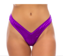 SCRUNCH BACK HIGH WAISTED THONG PURPLE O/S