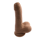 UNCUT VIBRATING DILDO DARK 6"