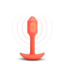 Orange Vibrating Snug Plug with vibration rings drawn around the weighted bulb