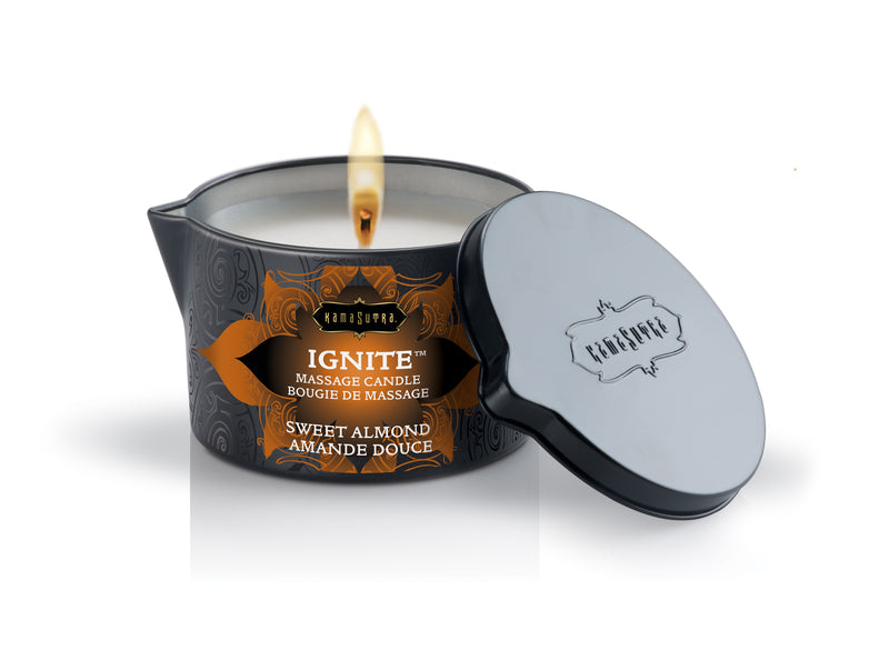 KAMA SUTRA IGNITE MASSAGE CANDLE SWEET ALMOND 6OZ