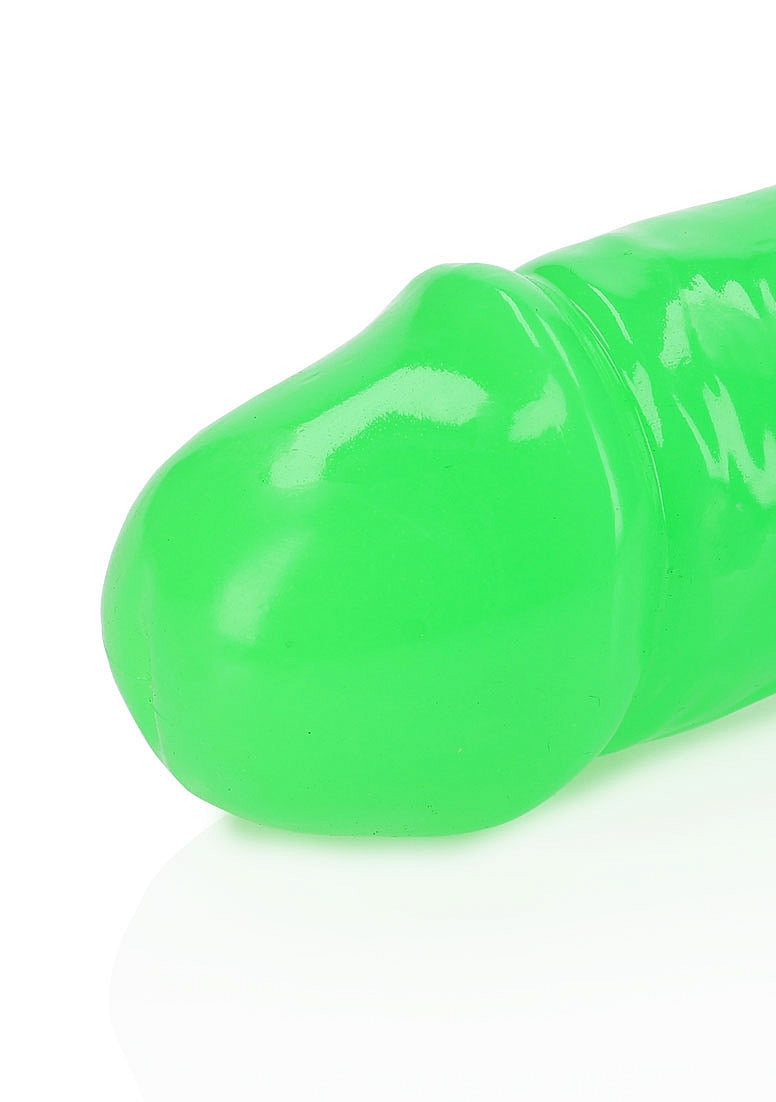 OUCH! GLOW IN THE DARK 15" DOUBLE ENDED DILDO GREEN