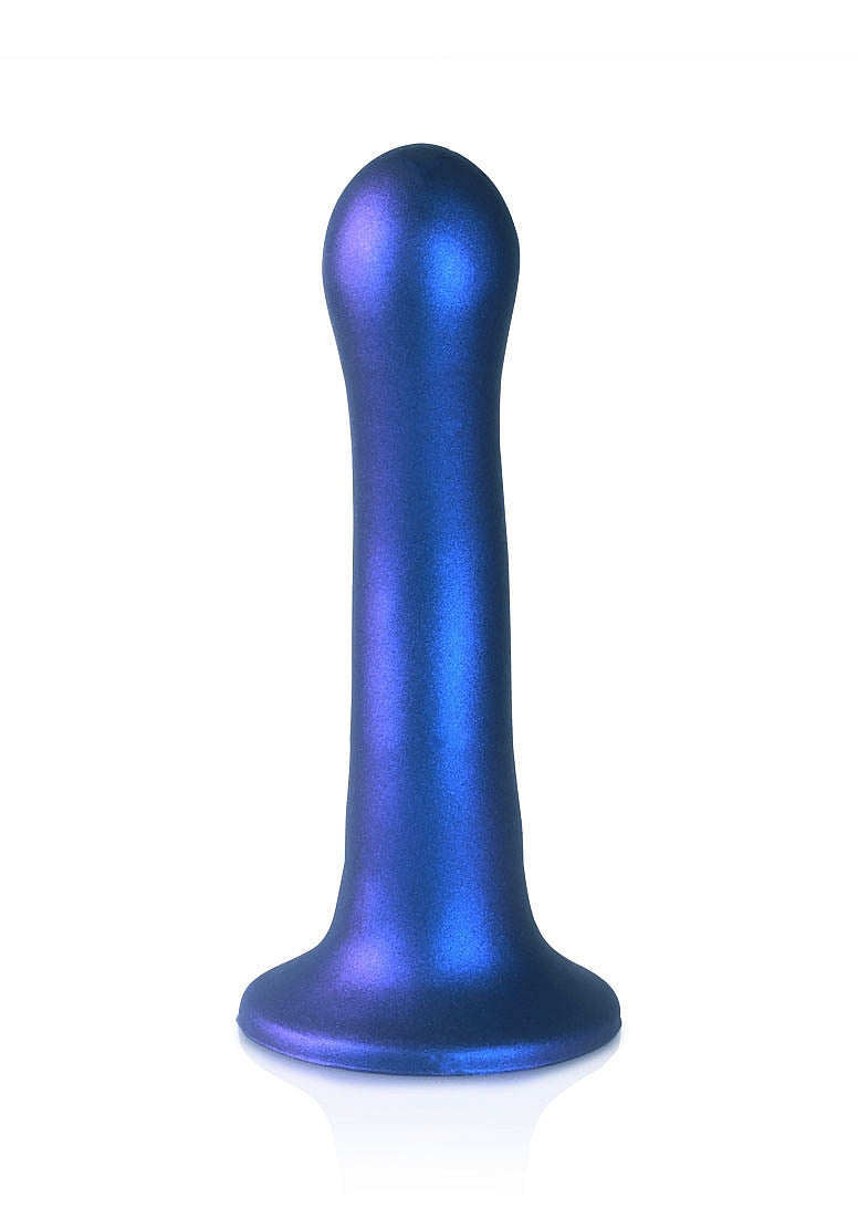 SMOOTH CURVY 7" DILDO METALLIC BLUE