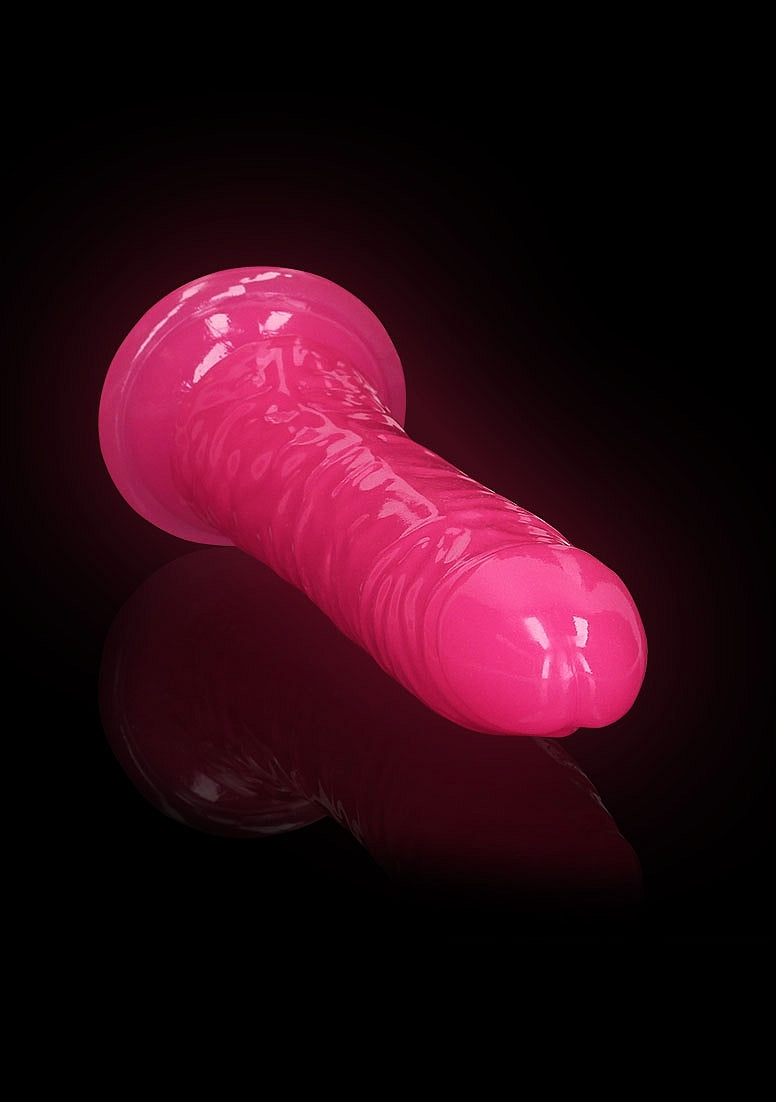 REALROCK GLOW IN THE DARK 9" SLIM DILDO PINK