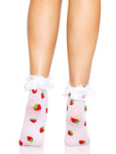 NYLON ANKELT SOCKS STRAWBERRY