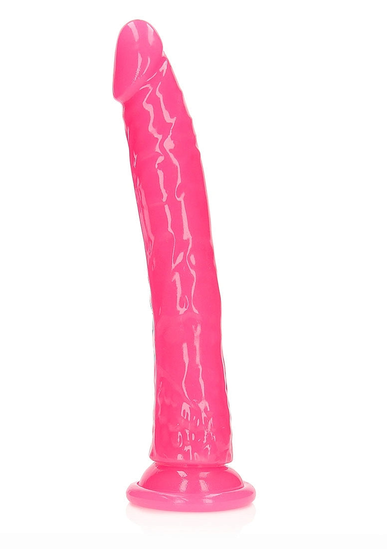 OUCH! GLOW IN THE DARK 11" SLIM DILDO PINK