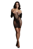 LONG SLEEVE MINI DRESS BLACK O/S