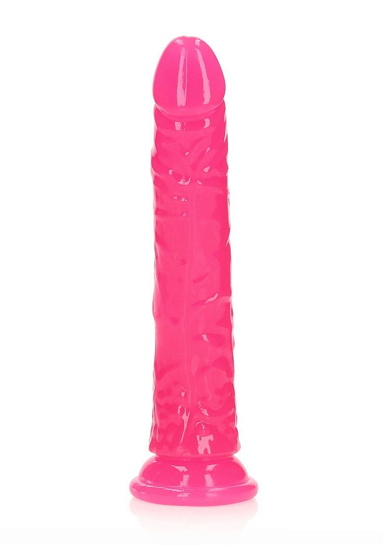 REALROCK GLOW IN THE DARK 8" SLIM DILDO PINK