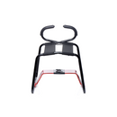 Love Botz Bangin' Bench EZ-Ride sex stool: black steel frame with two black strap seats, curved handles and red base rails