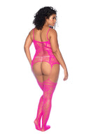 FISHNET BODYSTOCKING HOT PINK Q/S