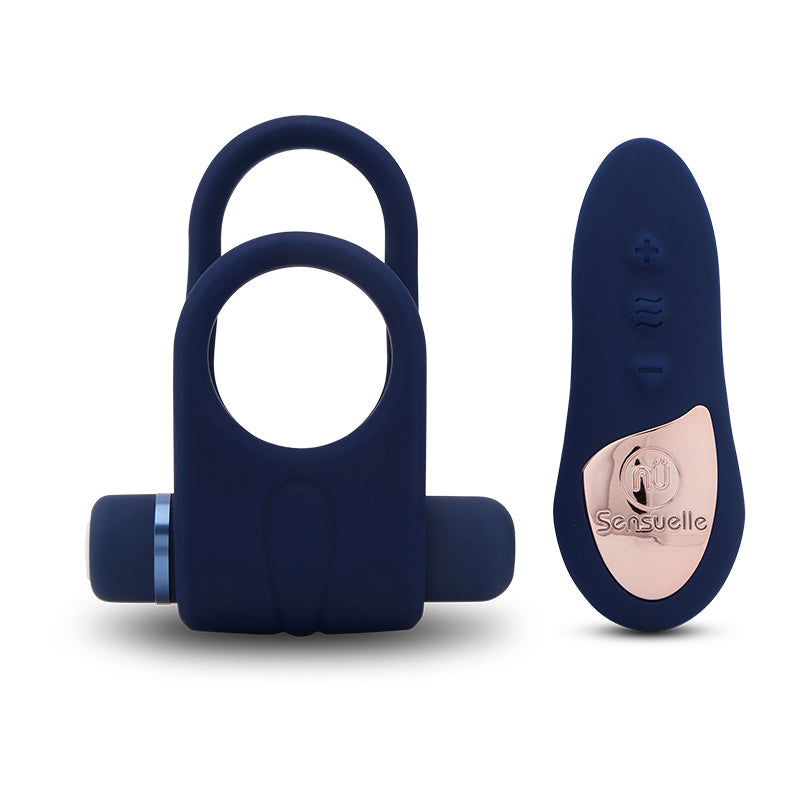 NU SENSUELLE VIBRATING RING BLUE WITH REMOTE