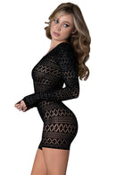 LONG SLEVVE ROMPER BLACK O/S