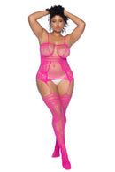 FISHNET BODYSTOCKING HOT PINK Q/S