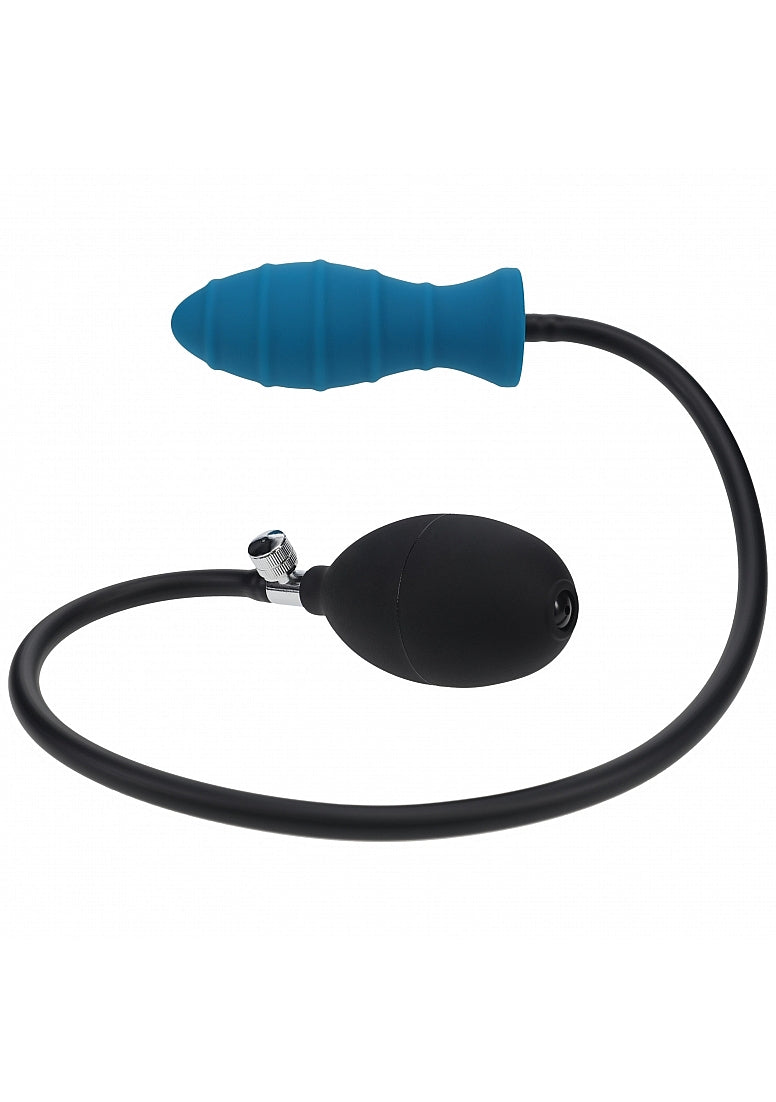 LEVELZ RIBBED INFLATABLE ANAL PLUG TEAL