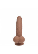 REALROCK 6" CURVED VIBRATING DILDO TAN
