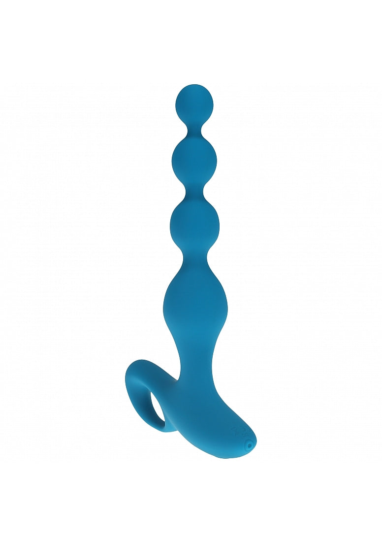 LEVELZ REMOTE CONTROL BEADED VIBRATING ANAL PLUG TEAL
