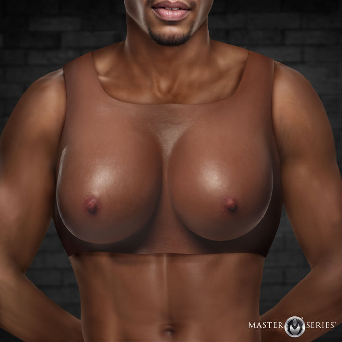 MASTER SERIES PERKY PAIR D CUP SILICONE BREASTS DARK