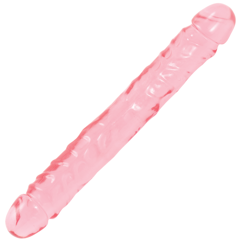 CRYSTAL JELLIES JR DOUBLE ENDED DILDO PINK 10"