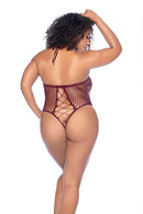 FLORAL FISHNET BODYSUIT CHERRY Q/S