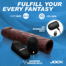 JOCK ENHANCER 1.5" REALISTIC VIBRATING PENIS EXTENSION DARK