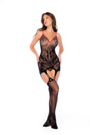 SNAKE FISHNET BODYSTOCKING BLACK O/S