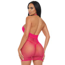ELECTRIC PINK HALTER DRESS O/S