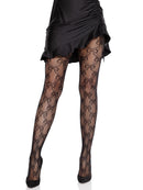 BOW NET TIGHTS BLACK O/S