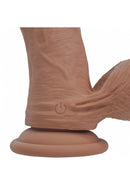REALROCK 6" CURVED VIBRATING DILDO TAN
