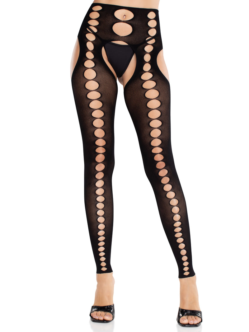 SEAMLESS OPAQUE FOOTLESS TIGHTS BLACK O/S