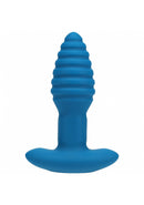 LEVELZ REMOTE CONTROL VIBRATING & ROTATING RIBBED ANAL PLUG TEAL