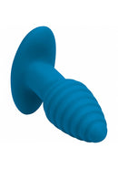 LEVELZ REMOTE CONTROL VIBRATING & ROTATING RIBBED ANAL PLUG TEAL
