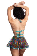 RAINBOW SEQUIN SKIRT SET O/S