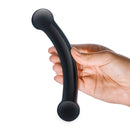 GLAS 5.5" DOUBLE BULL BLACK DILDO