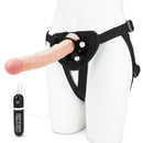 LUX FETISH 8.5" REALISTIC VIBRATING DILDO WITH STRAP ON HARNESS SET