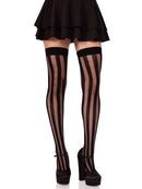 STRIPE NET THIGH HIGHS BLACK O/S