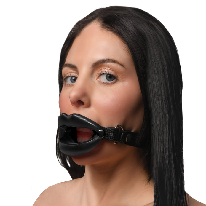 MASTER SERIES JUICY LIPS OPEN MOUTH GAG BLACK