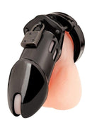 BLUE LINE ACRYLIC SEE THROUGH CHASTITY CAGE BLACK