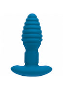 LEVELZ REMOTE CONTROL VIBRATING & ROTATING RIBBED ANAL PLUG TEAL