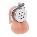 LOCK MASTER STAINLESS STEEL FLAT INVERTED CHASTITY CAGE