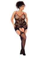 SNAKE FISHNET BODYSTOCKING BLACK Q/S