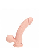 REALROCK CURVED 6" VIBRATING DILDO WITH WEIGHTED BALLS WHITE