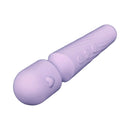 Close-up of the Lilac Love Wand lying at an angle, showing the heart and buttons