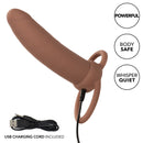 PERFORMANCE MAXX VIBRATING THICK DUAL PENETRATOR BROWN