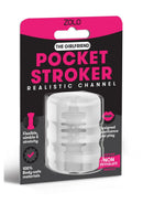 Zolo The Girlfriend Pocket Stroker: clear masturbator sleeve with a realistic channel in its pink and black blister pack