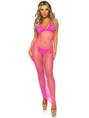 TWIST WOVEN NET DRESS PINK O/S