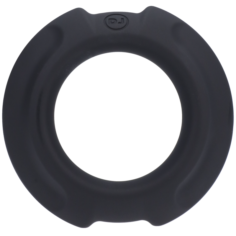 Doc Johnson Optimale Flex Steel Ring 35 mm: black silicone cock ring with a steel core and a DJ logo
